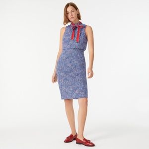 Petite Tie-neck tank dress in autumn tweed